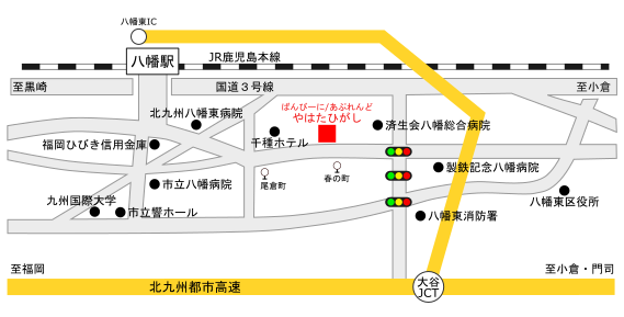 やはたひがし付近地図